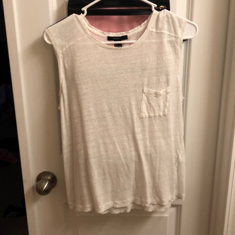 White cut off Tee